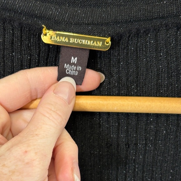 Dana Buchman Black Open Front Cardigan Sweater - Picture 3 of 4